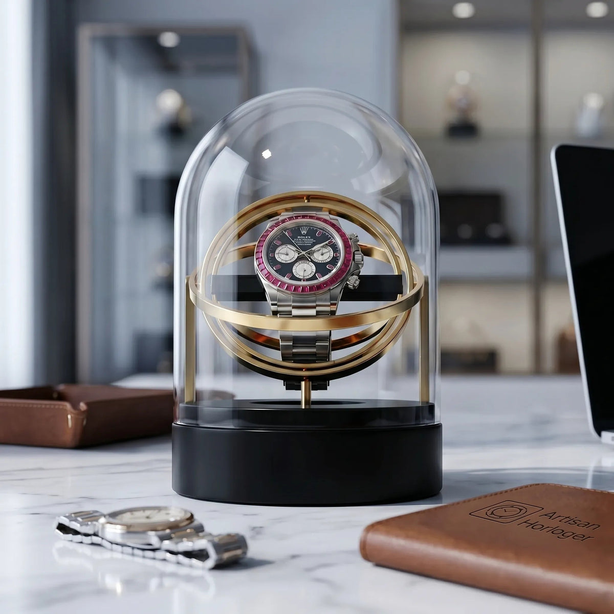 Gyroscopic Watch Winder – Celestial Radiance